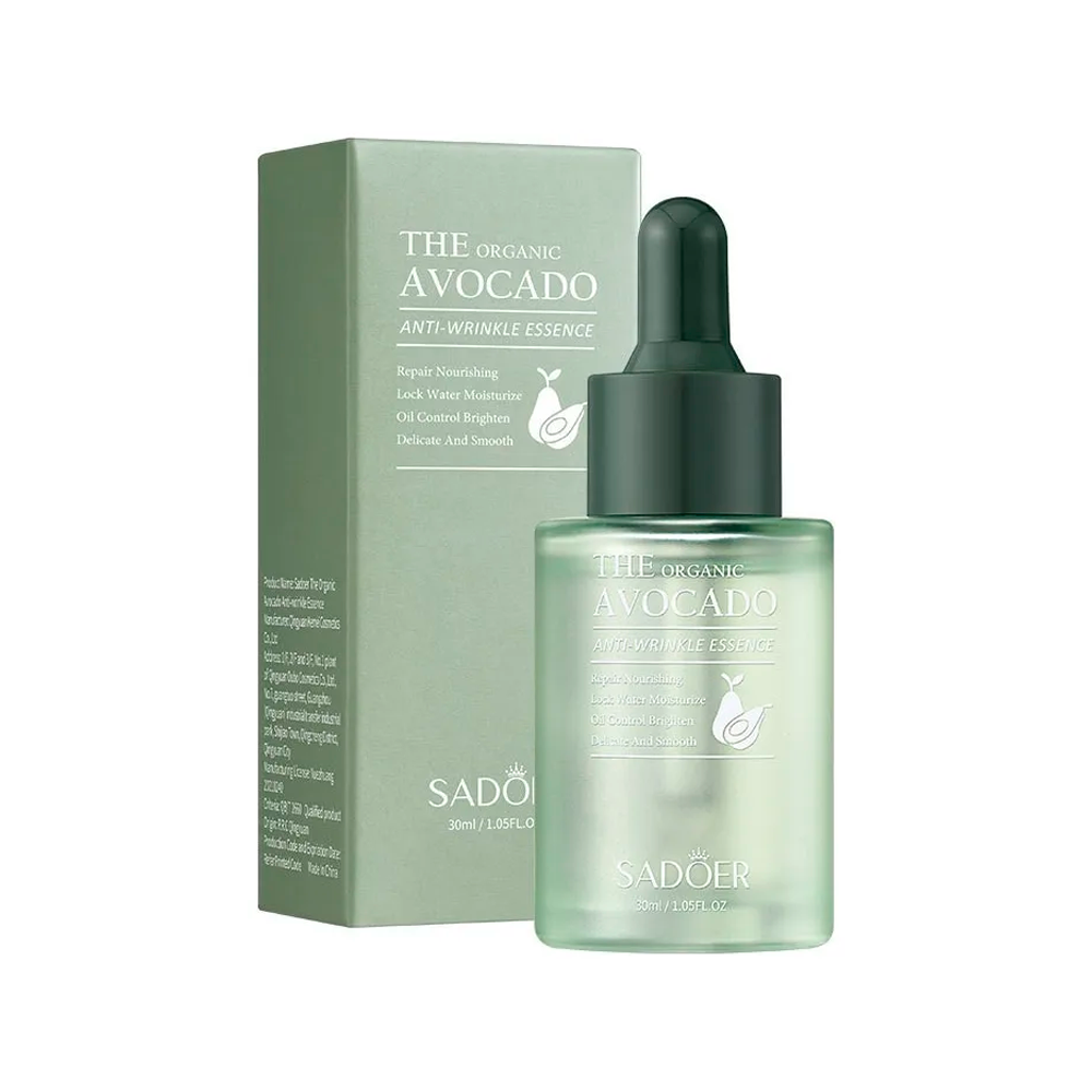 Sadoer Sérum Facial Antiedad con Extracto de Aguacate Orgánico | Control de Grasa e Hidratación Profunda | Suaviza, Nutre y Rejuvenece la Piel | Ideal para Piel Grasa o Mixta | Cuidado Facial Natural para un Rostro Firme y Luminoso