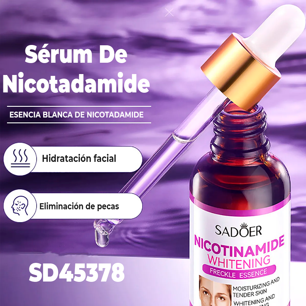 Sérum Facial con nicotadamide| Suero para Todo Tipo de Piel | Iluminador y Antimanchas de Noche | Hidratante, Suave y Rejuvenecedor | Cuidado Facial Diario para Piel Radiante, Lisa y Uniforme - Image 4