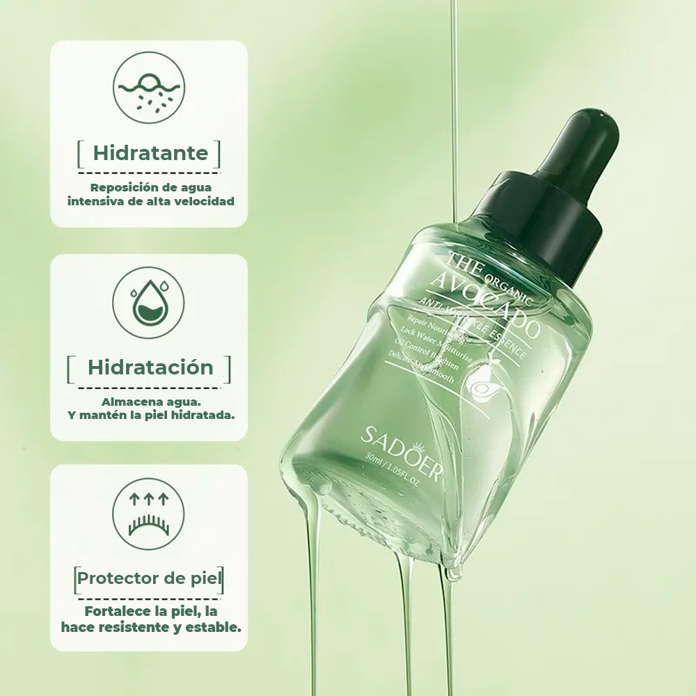 Sadoer Sérum Facial Antiedad con Extracto de Aguacate Orgánico | Control de Grasa e Hidratación Profunda | Suaviza, Nutre y Rejuvenece la Piel | Ideal para Piel Grasa o Mixta | Cuidado Facial Natural para un Rostro Firme y Luminoso - Image 2