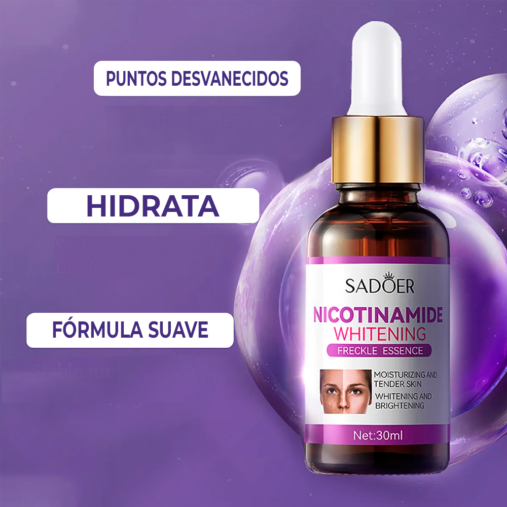 Sérum Facial con nicotadamide| Suero para Todo Tipo de Piel | Iluminador y Antimanchas de Noche | Hidratante, Suave y Rejuvenecedor | Cuidado Facial Diario para Piel Radiante, Lisa y Uniforme - Image 3